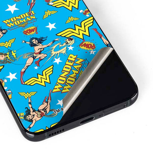 DC Comics Wonder Woman Action pose pattern Galaxy S22 Plus Skin